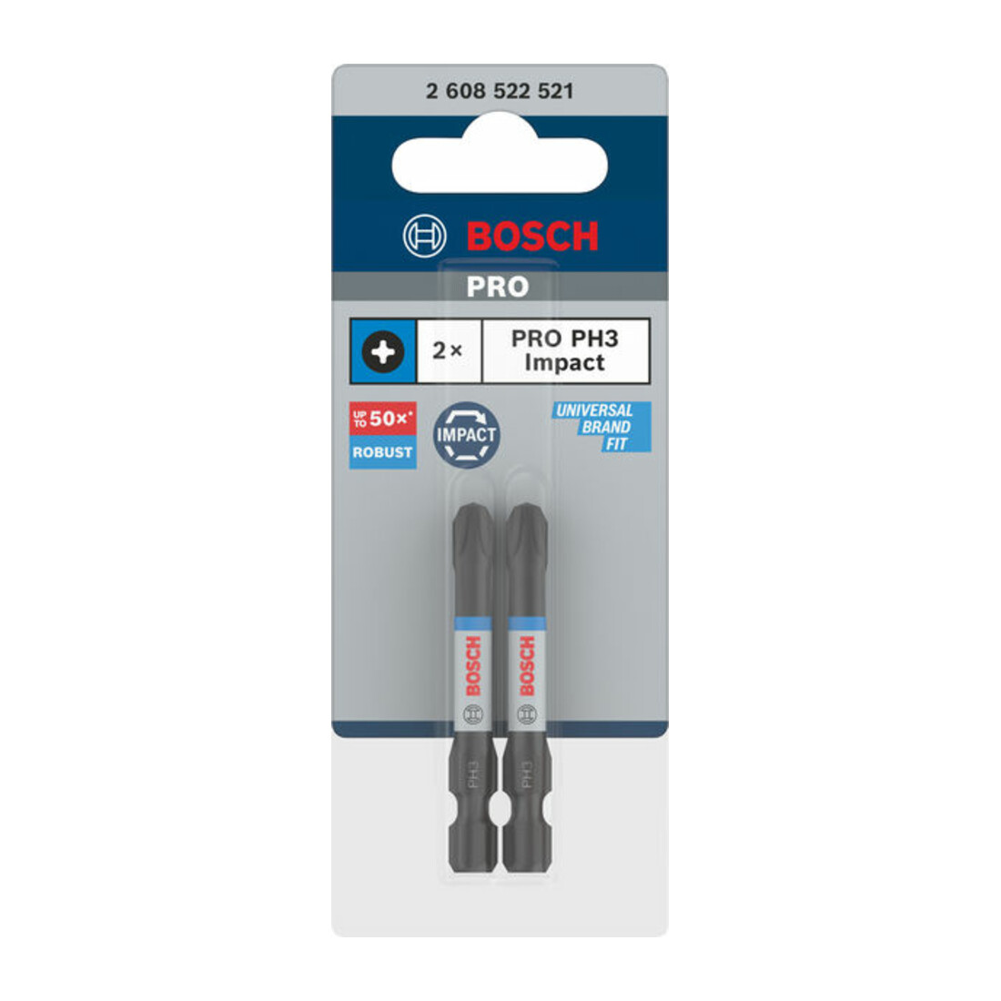 Bosch PRO Phillips Impact Bit, PH3, 55 mm, 2-tlg.