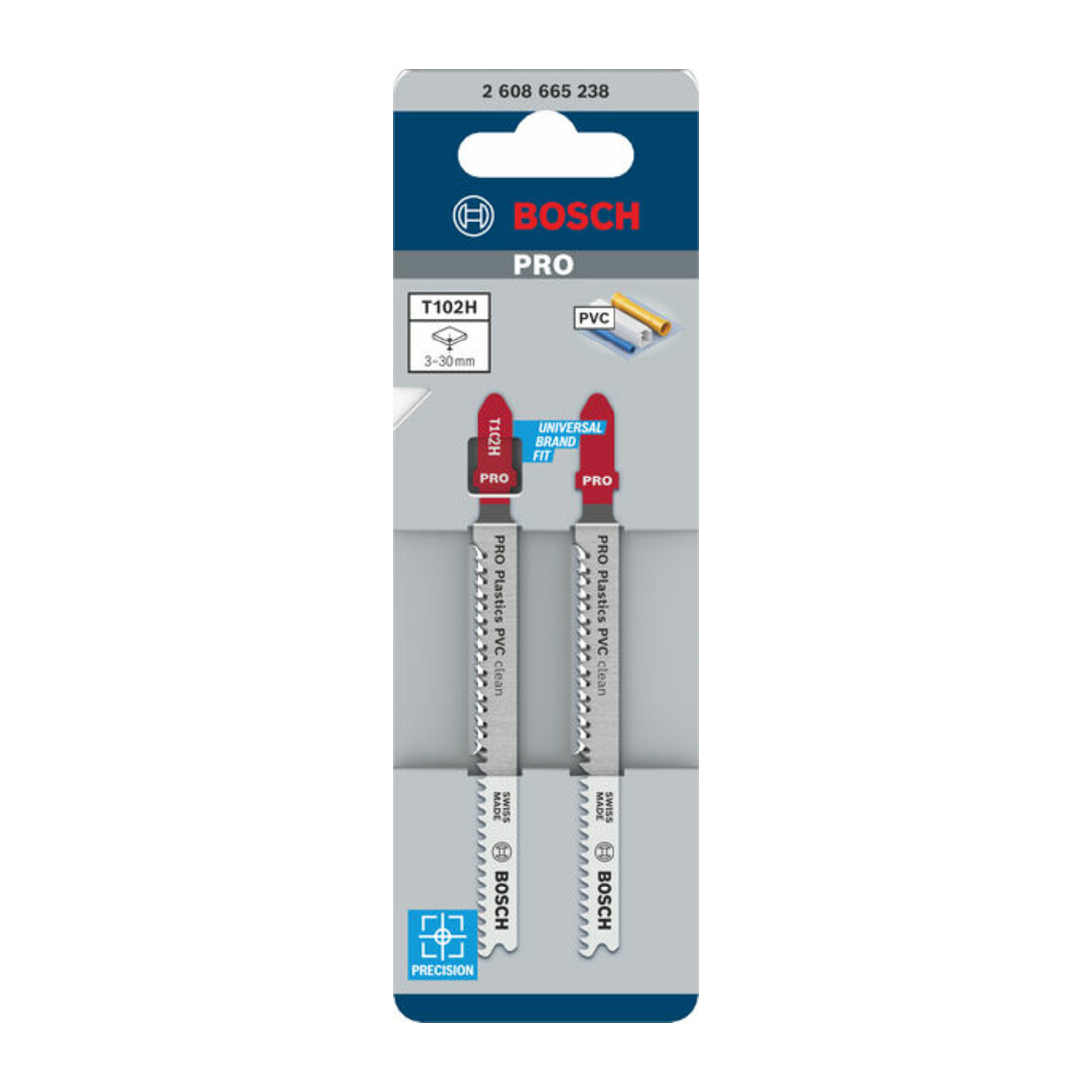 Bosch PRO Plastics Lame de scie sauteuse T102H PVC, 100 mm, 2 pcs