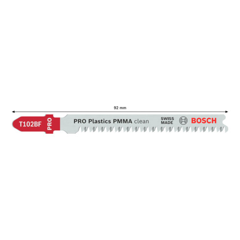 Bosch PRO Plastics PMMA lame de scie sauteuse T102BF, 92 mm, 2 pcs
