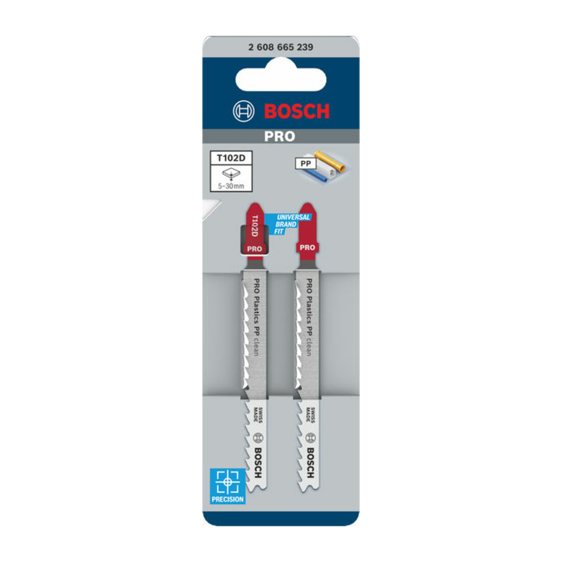 Bosch PRO Plastics PP clean lame de scie sauteuse T102D, 100 mm, 2 pcs