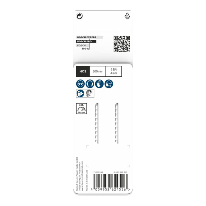 Bosch PRO Plastics PP clean lame de scie sauteuse T102D, 100 mm, 2 pcs