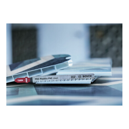 Bosch PRO Plastics PVC clean T102H Stichsägeblatt, 100 mm, 2-tlg.