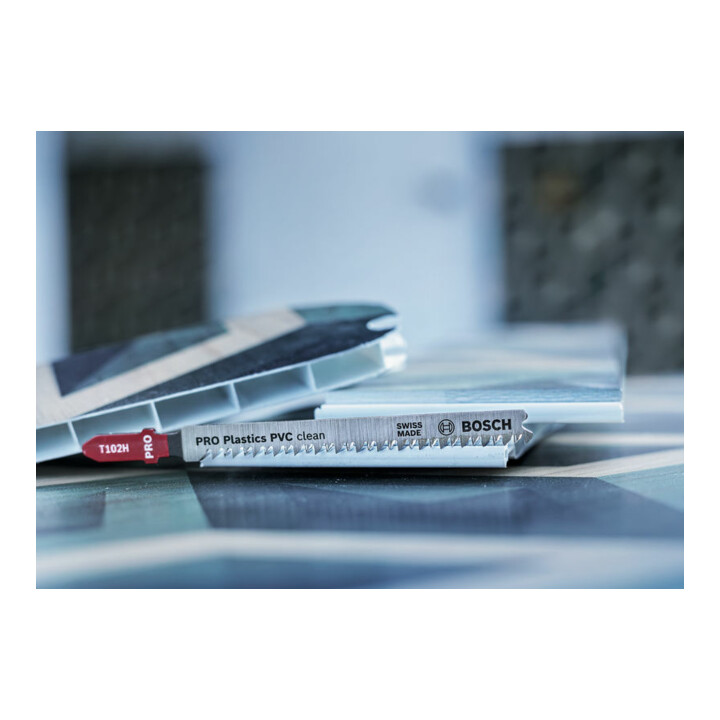 Bosch PRO Plastics PVC clean T102H Stichsägeblatt, 100 mm, 5-teilig