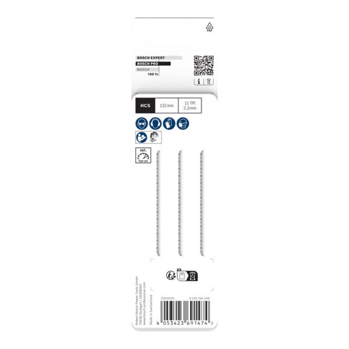 Bosch PRO Plastics PVC clean T302H Stichsägeblatt, 132 mm, 3-teilig