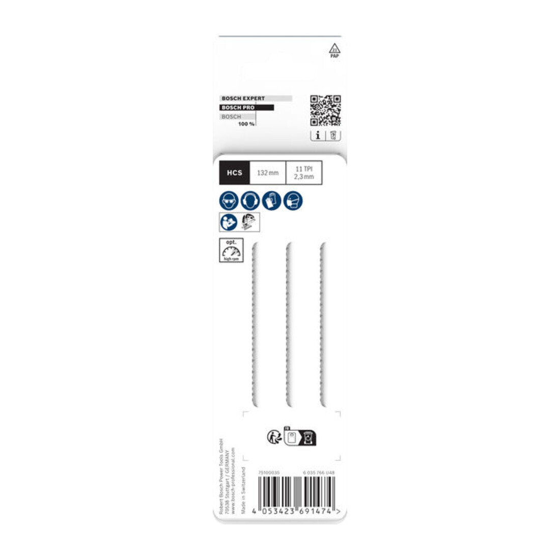 Bosch PRO Plastics PVC clean T302H Stichsägeblatt, 132 mm, 3-teilig