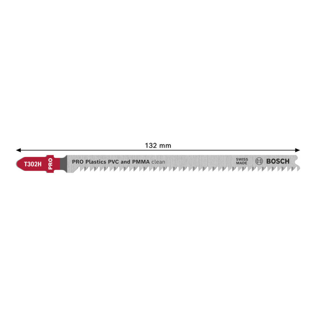Bosch PRO Plastics PVC clean T302H Stichsägeblatt, 132 mm, 5-teilig