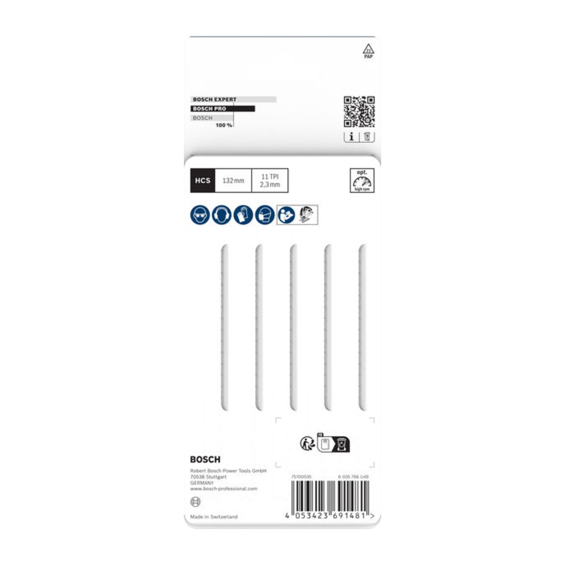 Bosch PRO Plastics PVC clean T302H Stichsägeblatt, 132 mm, 5-teilig