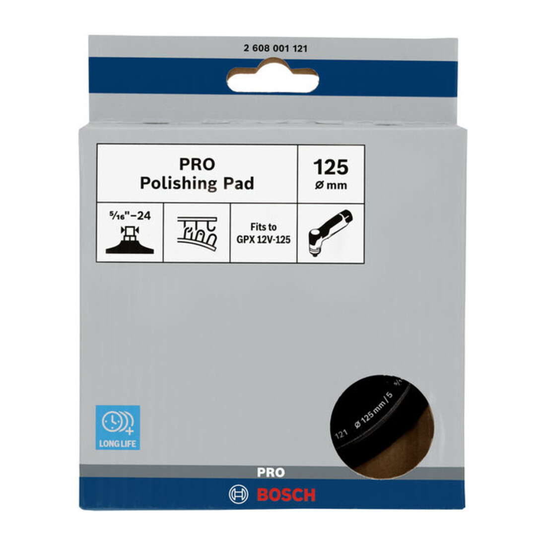 Bosch PRO Plateau de polissage, 125 mm, GPX 12V-125