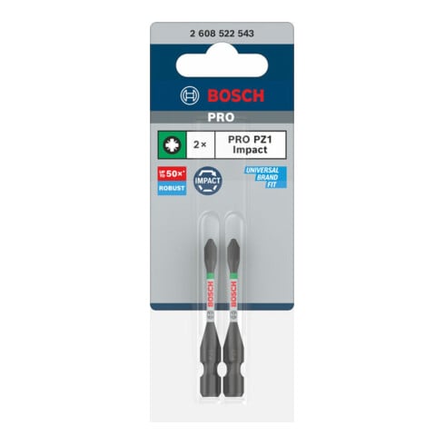 Bosch PRO Pozidriv Impact Bit, PZ1, 55 mm, 2-tlg.