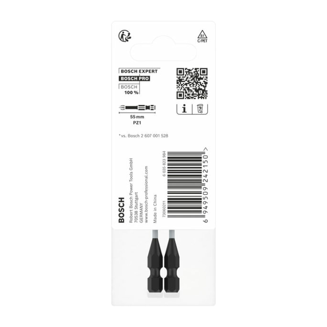 Bosch PRO Pozidriv Impact Bit, PZ1, 55 mm, 2-tlg.