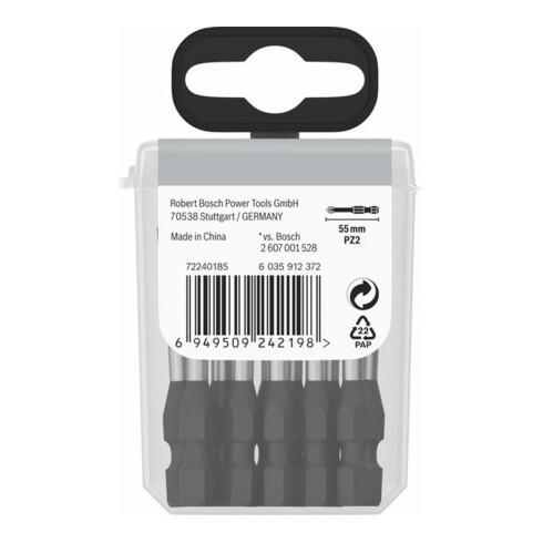 Bosch PRO Pozidriv Impact Bit, PZ2, 55 mm, 15-tlg.