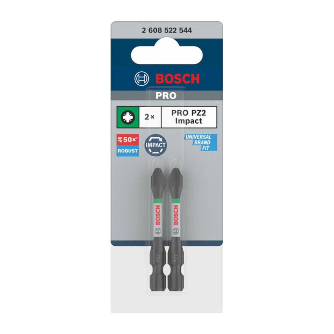 Bosch PRO Pozidriv Impact Bit, PZ2, 55 mm, 2-tlg.
