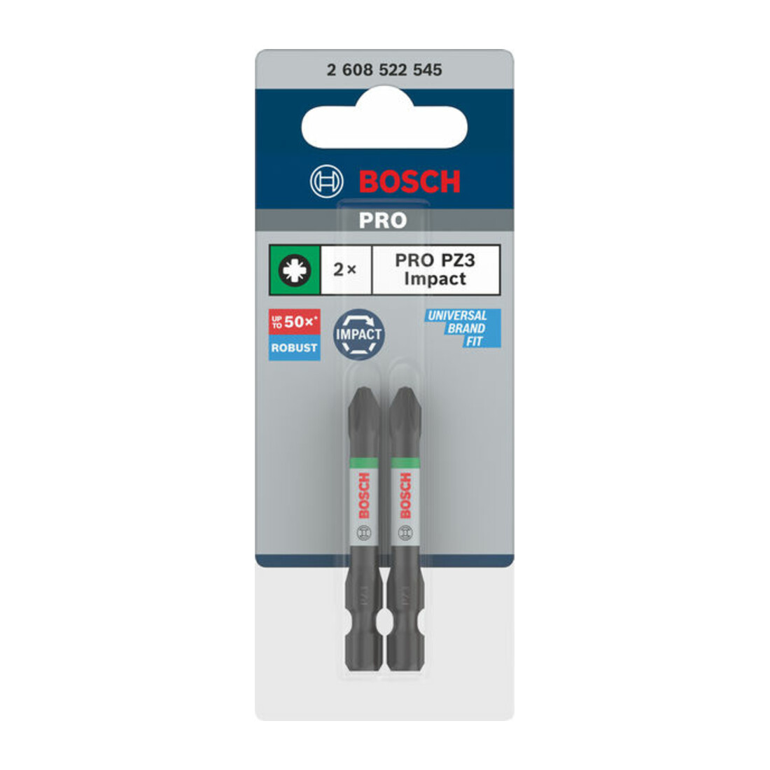 Bosch PRO Pozidriv Impact Bit, PZ3, 55 mm, 2-tlg.