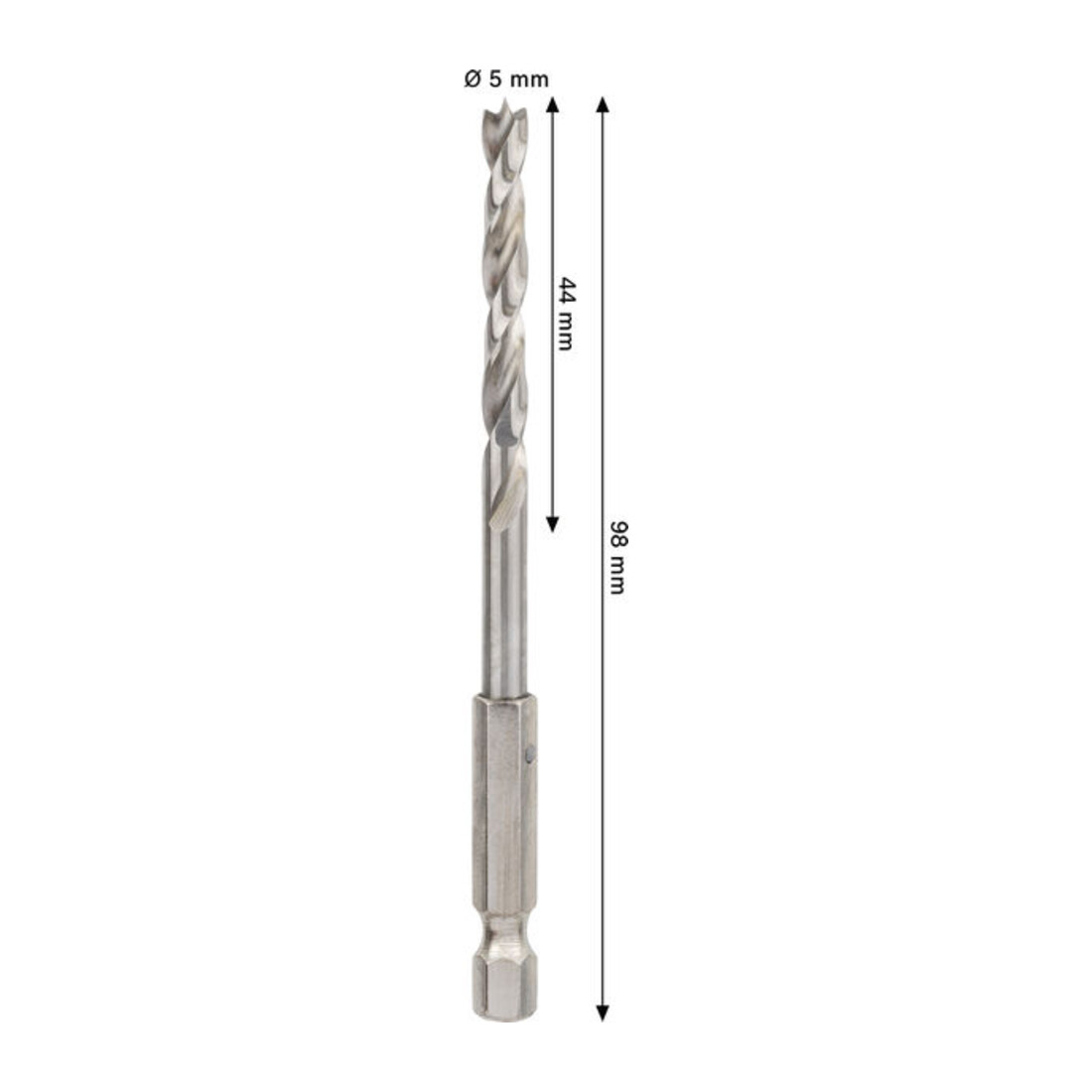 Bosch PRO Punta a spirale HSS per legno, 5x44x98 mm