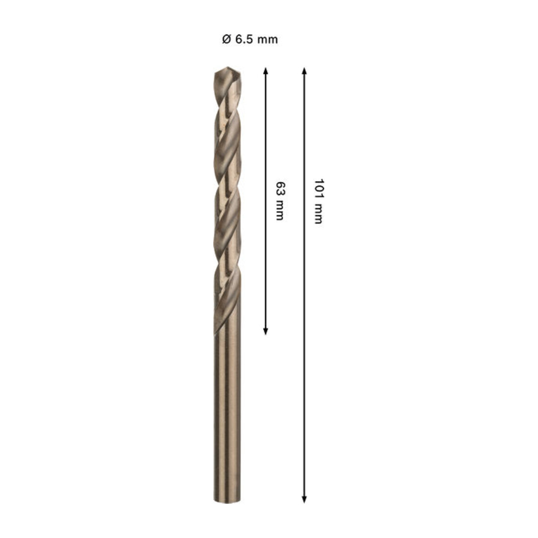 Bosch PRO Punta a spirale in acciaio inossidabile HSS-Co, 6,5 x 63 x 101 mm