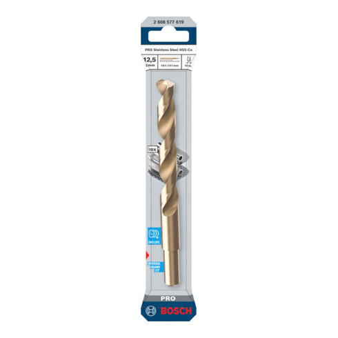 Bosch PRO Punta a spirale in acciaio inox HSS-Co, 12,5 x 101 x 152 mm