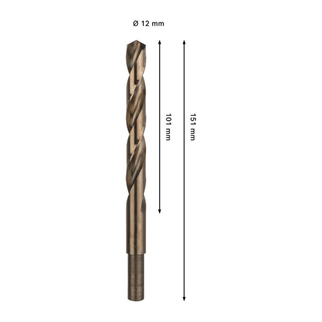 Bosch PRO Punta a spirale in acciaio inox HSS-Co, 12 x 101 x 151 mm