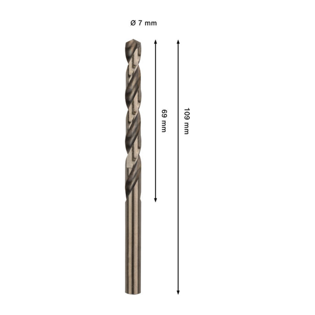 Bosch PRO Punta a spirale in acciaio inox HSS-Co, 7 x 69 x 109 mm