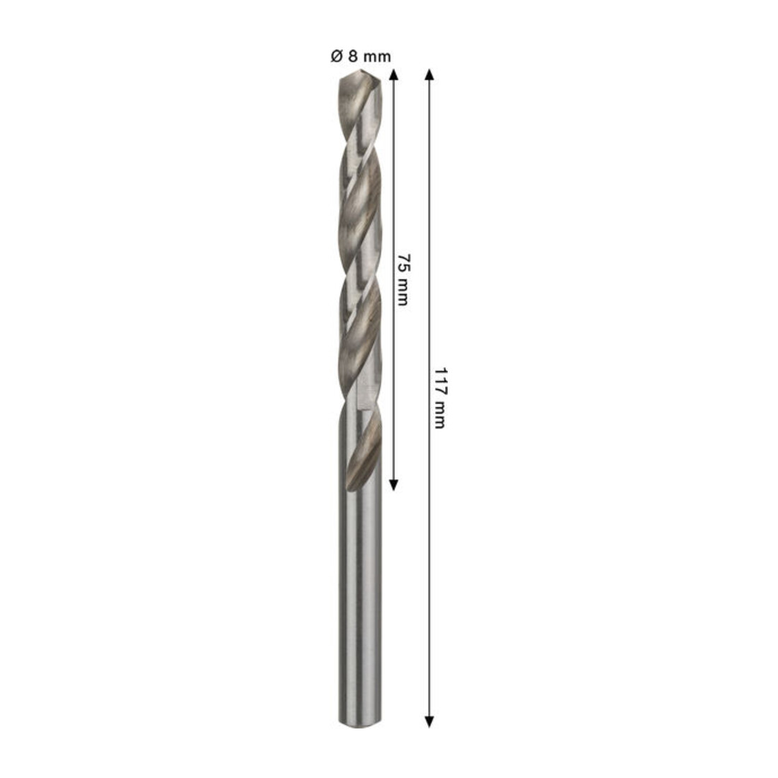 Bosch PRO Punta a spirale in metallo HSS-G, 8 x 75 x 117 mm