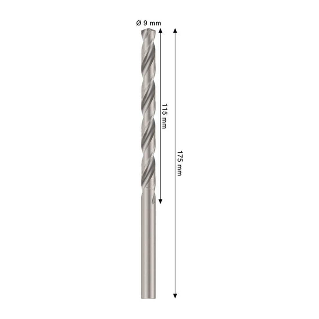 Bosch PRO Punta a spirale in metallo HSS-G, 9 x 115 x 175 mm