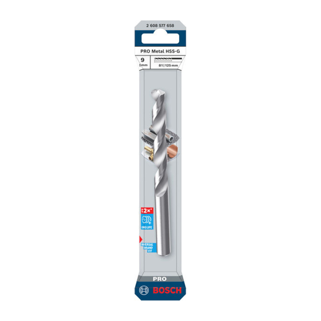Bosch PRO Punta a spirale in metallo HSS-G, 9 x 81 x 125 mm