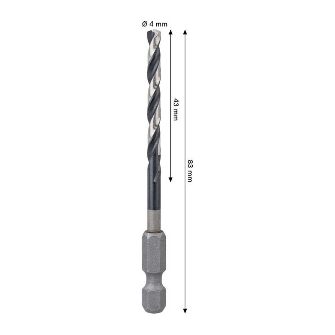 Bosch PRO Punta a spirale metallica HSS-G Impact, 4 x 43 x 83 mm