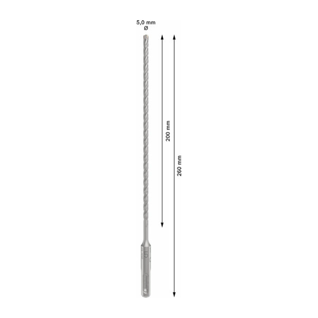 Bosch PRO Punta da martello SDS plus-5X, 5 x 200 x 260 mm