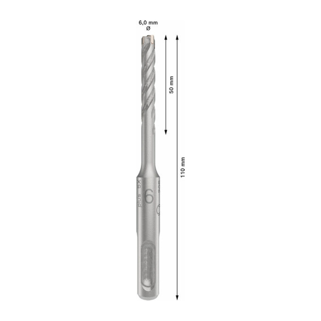Bosch PRO Punta da trapano SDS plus-5X, 6 x 50 x 110 mm