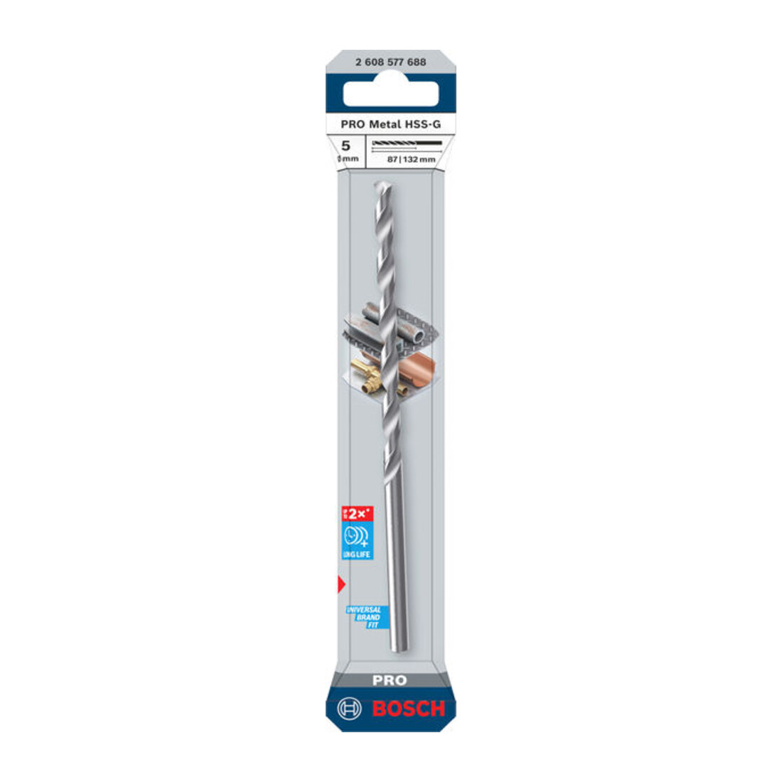 Bosch PRO Punta elicoidale HSS-G Metal, 5 x 87 x 132 mm