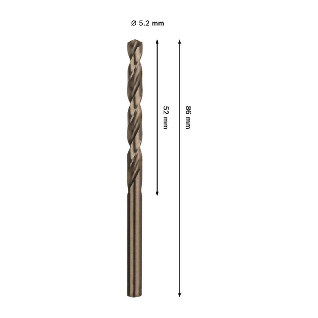 Bosch PRO Punta elicoidale in acciaio inox HSS-Co, 5,2 x 52 x 86 mm