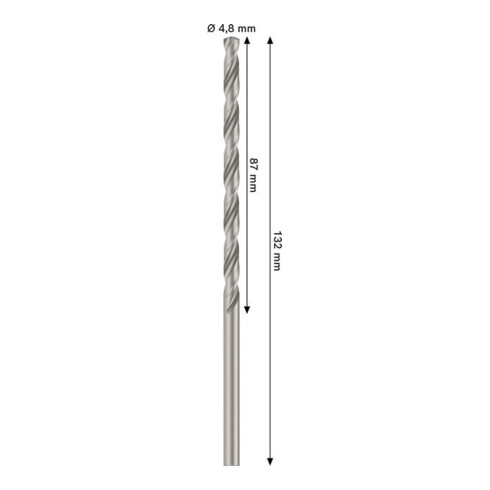 Bosch PRO Punta elicoidale in metallo HSS-G, 4,8 x 87 x 132 mm