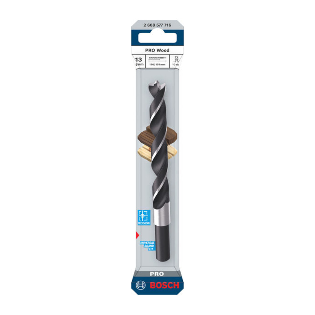 Bosch PRO Punta elicoidale per legno, 13x110x151 mm
