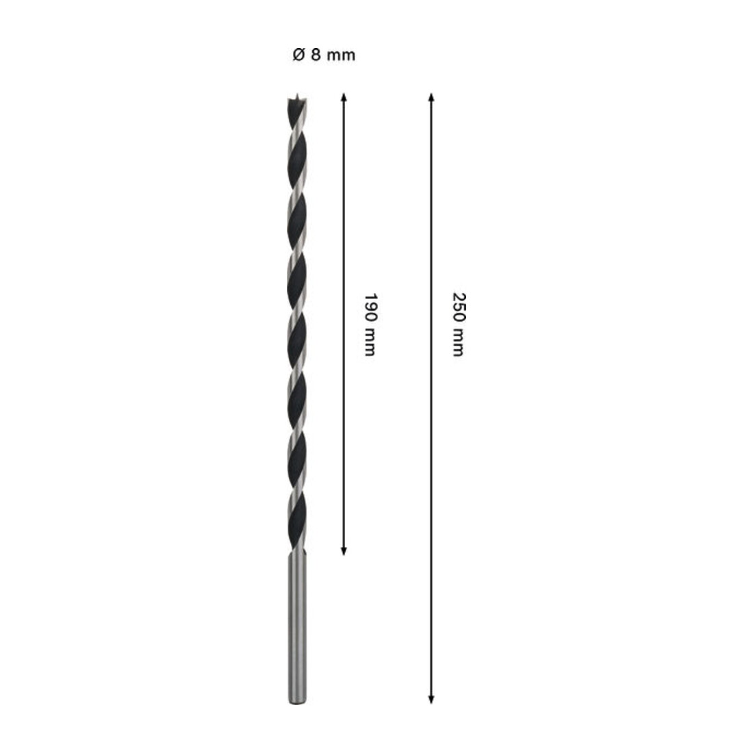 Bosch PRO Punta elicoidale per legno, 8x190x250 mm
