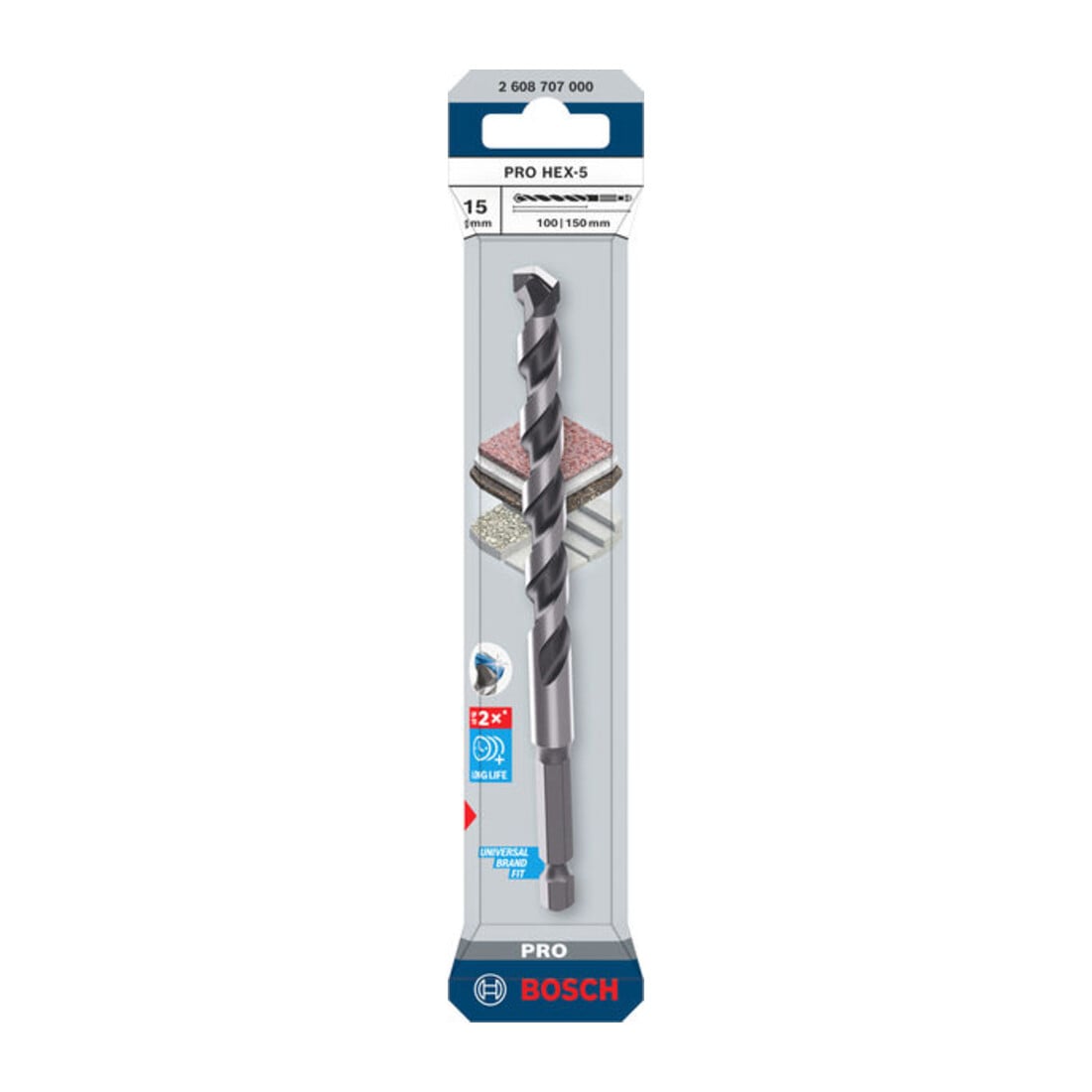 Bosch PRO Punta HEX-5, 15 x 100 x 150 mm