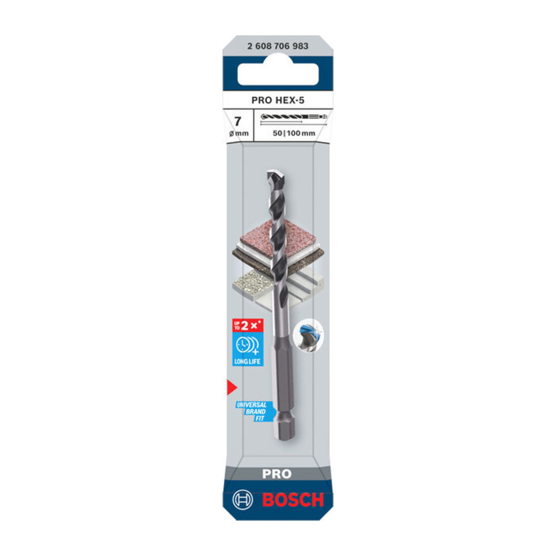 Bosch PRO Punta HEX-5, 7 x 50 x 100 mm