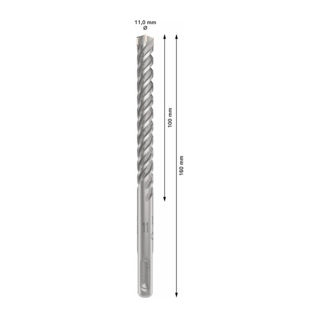 Bosch PRO Punta per martello SDS plus-5X, 11 x 100 x 160 mm