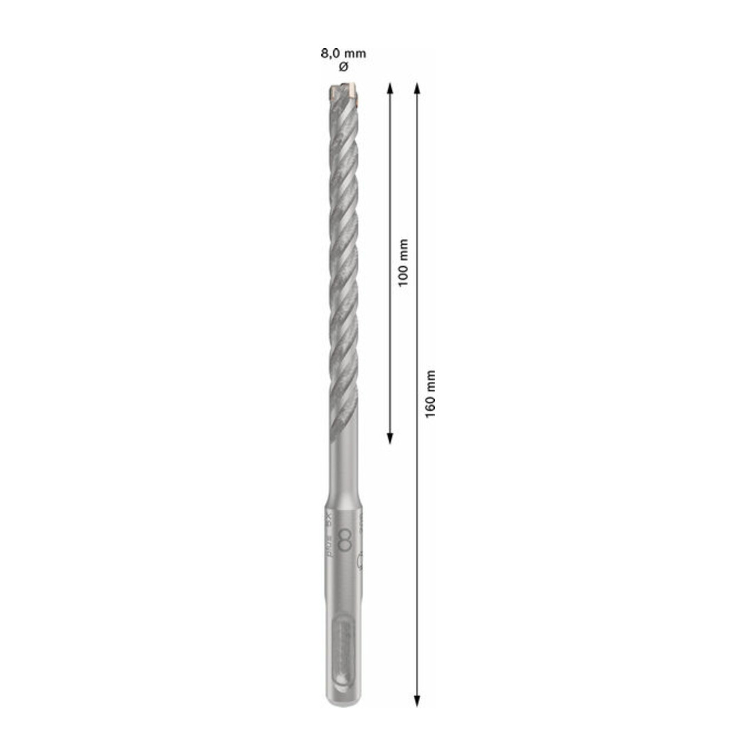Bosch PRO Punta per martello SDS plus-5X, 8 x 100 x 160 mm