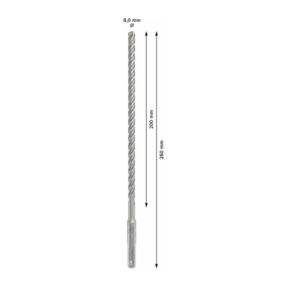 Bosch PRO Punta per martello SDS plus-5X, 8 x 200 x 260 mm