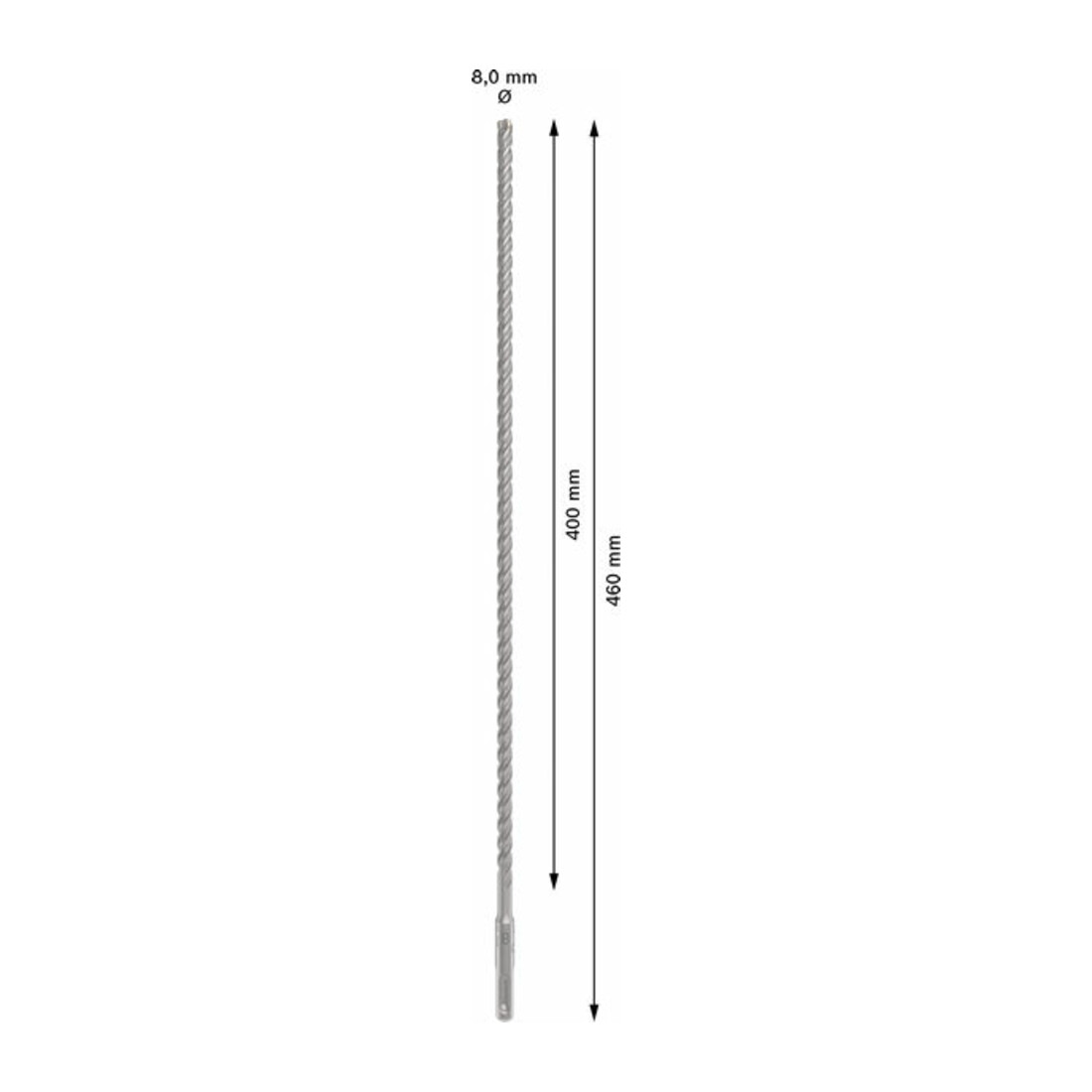 Bosch PRO Punta per martello SDS plus-5X, 8 x 400 x 460 mm