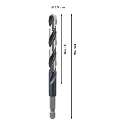 Bosch PRO Punte a spirale in metallo HSS-G Impact, 9,5 x 81 x 125 mm