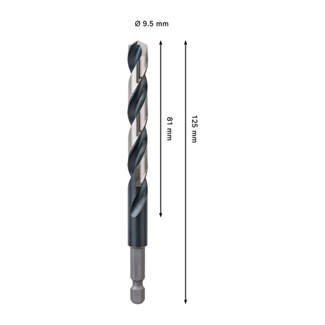 Bosch PRO Punte a spirale in metallo HSS-G Impact, 9,5 x 81 x 125 mm