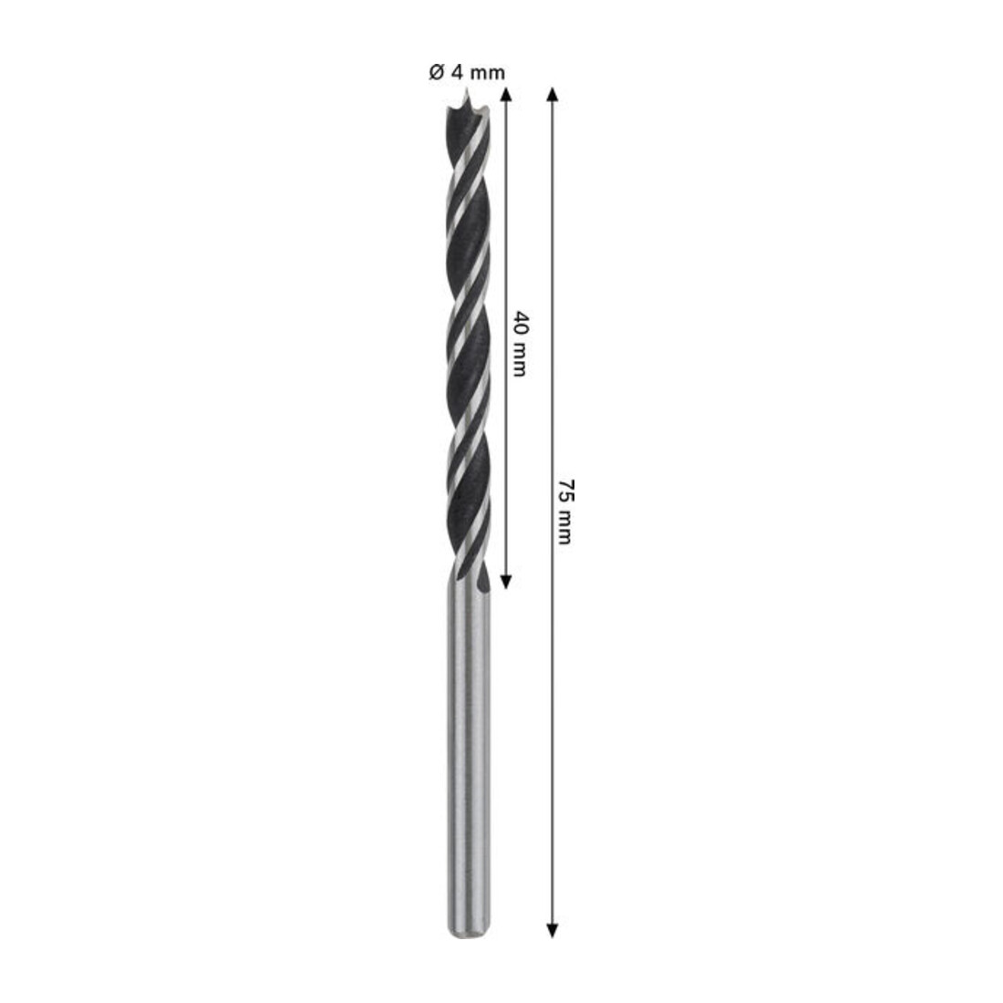 Bosch PRO Punte a spirale per legno, 4x40x75 mm