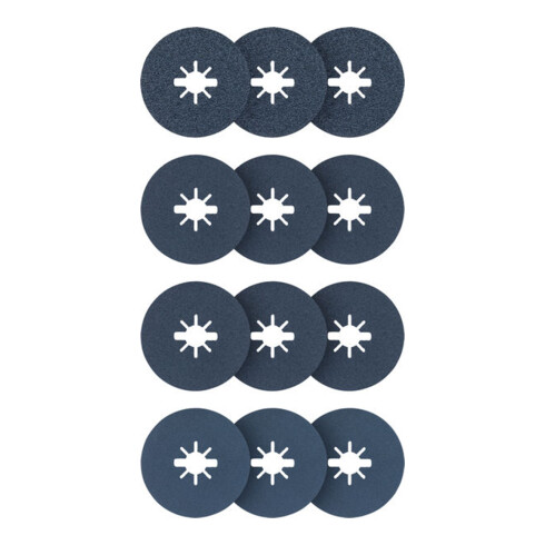 Bosch PRO R574 X-Lock Fiberschleifscheibe, 115 mm, K36|60|80|120, 12 Stk