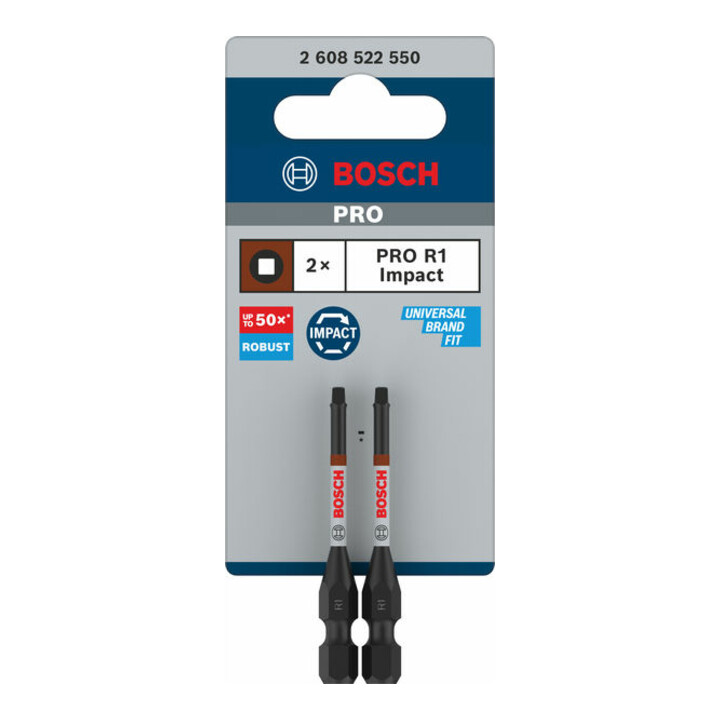 Bosch PRO Robertson Impact Bit, R1, 55 mm, 2-tlg.