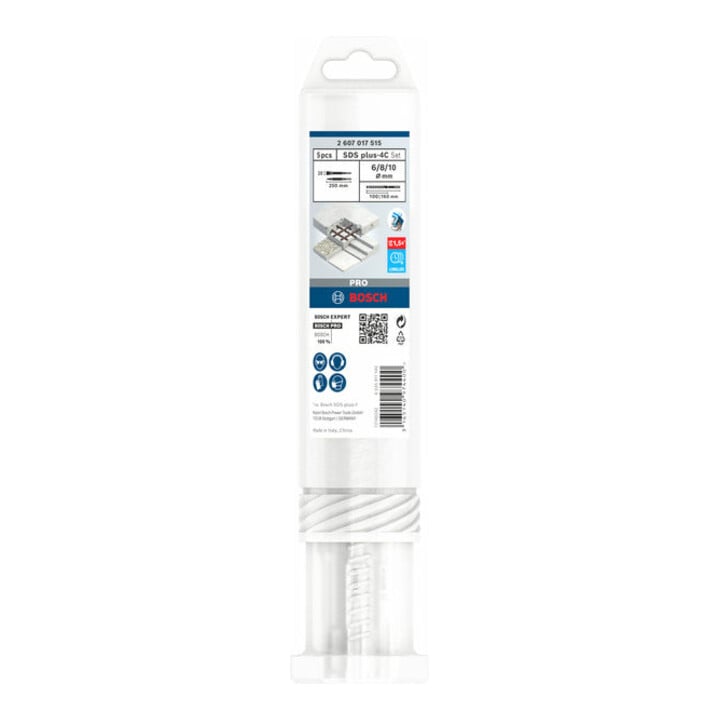 Bosch PRO SDS plus-4C Jeu de burins et forets, 5 pcs