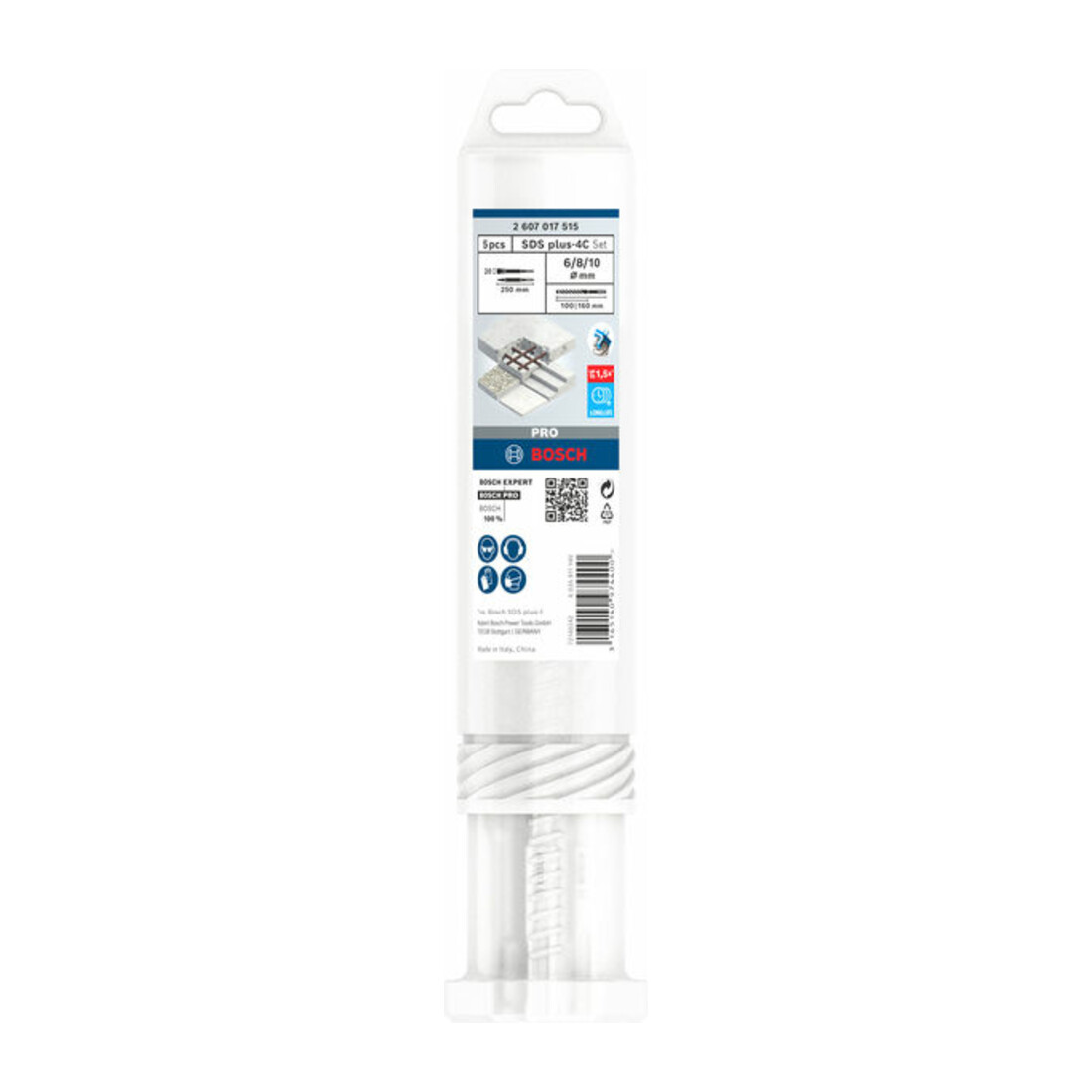Bosch PRO SDS plus-4C Jeu de burins et forets, 5 pcs
