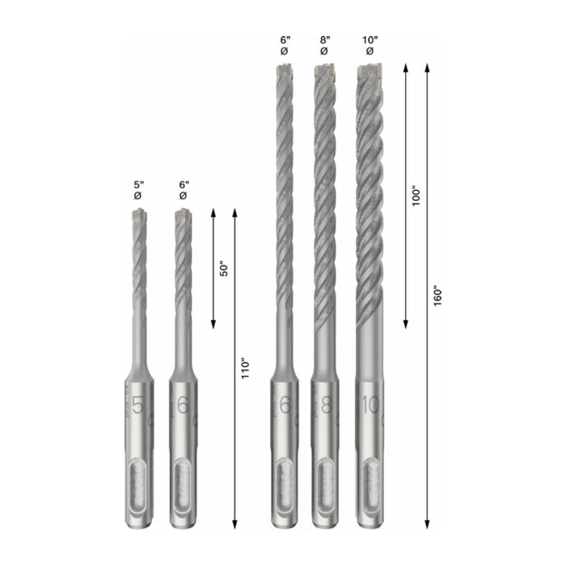 Bosch PRO SDS plus-5X Boorset, 5/6/6/8/10 mm, 5-delig