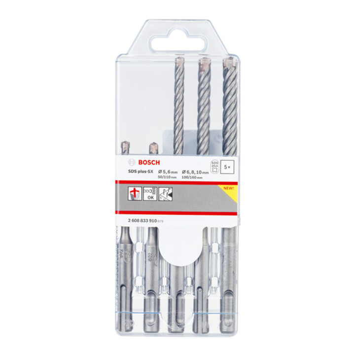 Bosch PRO SDS plus-5X Boorset, 5/6/6/8/10 mm, 5-delig