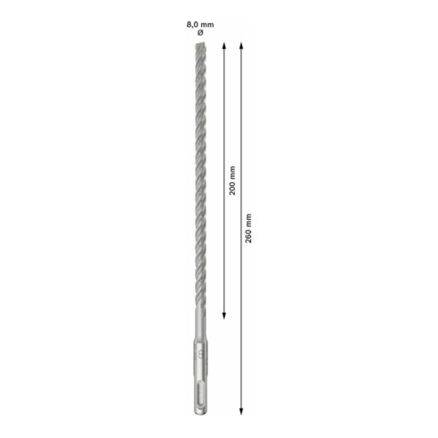 Bosch PRO SDS plus-5X Forets à percussion, 8 x 200 x 260 mm, 10 pcs