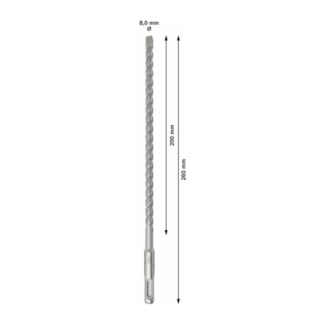 Bosch PRO SDS plus-5X Forets à percussion, 8 x 200 x 260 mm, 10 pcs